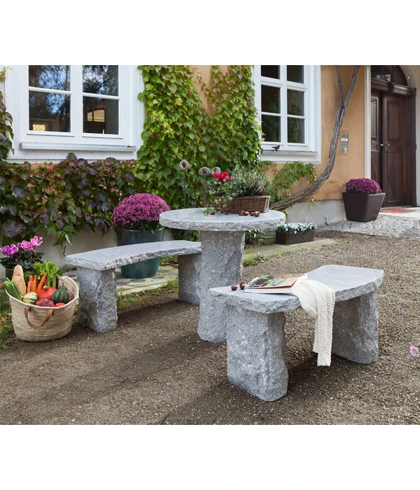 Dehner Granit-Gartenbank, Gebogen, 2-Sitzer 2 Dehner Granit-Gartenbank, Gebogen, 2-Sitzer – Bild 2