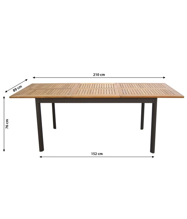 Dehner Teak-Ausziehtisch Colmar, Ca. B152-210/H76/T89 Cm 9 Dehner Teak-Ausziehtisch Colmar, Ca. B152-210/H76/T89 Cm – Bild 7