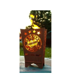 Ferrum FCB Feuerkorb Mia San Mia, Eckig, Rost, Ca. B40/H70/T40 Cm