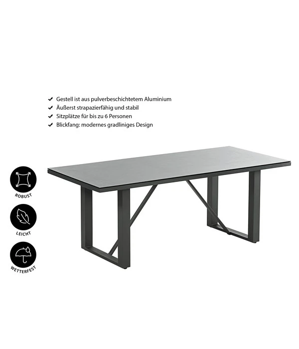 Dehner Alutisch Monaco, Ca. B200/H73/T90 Cm 6 Dehner Alutisch Monaco, Ca. B200/H73/T90 Cm – Bild 4