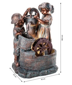 Dehner Polyresin-Gartenbrunnen Lea Und Leon, Ca. B45/H68,5/T35 Cm -Gartenbedarf Geschäft 4447587 WE BG 001 DehnerPolyresinGartenbrunnenLeaundLeon