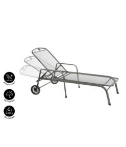 MWH Gartenliege Savoy, Ca. B81/H52/T187 Cm -Gartenbedarf Geschäft 5312897 WE IG 001 MwhGartenliegeSavoyMetLiegeSavoyEGrau