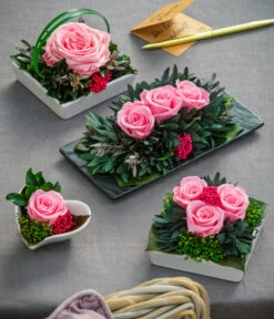 Dehner Herzschale Mit Longlife-Rose Aneta, Rosa, Ca. B7/H5 Cm -Gartenbedarf Geschäft 6380927 6537641 6537716 6537708 WE MO 001 LonglifeArrangements 1