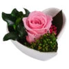 Dehner Herzschale Mit Longlife-Rose Aneta, Rosa, Ca. B7/H5 Cm -Gartenbedarf Geschäft 6537641 WE FS 002 LL HerzAnetaROSA