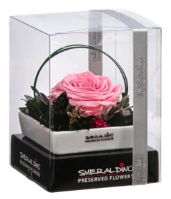 Dehner Keramik-Schale Mit Longlife-Rose Dita, Rosa, Ca. B10/H11/T10 Cm -Gartenbedarf Geschäft 6537708 WE FS 001 LL SchaleDitaROSA