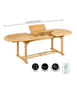 Dehner Ausziehtisch Havanna, Ca. B180-240/H74/T90 Cm -Gartenbedarf Geschäft 6707905 WE IG 001 TischHavanna