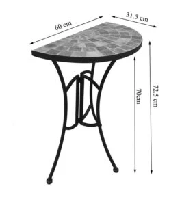Dehner Mosaiktisch Grazia Halbrund, Ca. B60/H72,5/T31,5 Cm 9 Dehner Mosaiktisch Grazia Halbrund, Ca. B60/H72,5/T31,5 Cm -Gartenbedarf Geschäft 6875132 WE DE 001 TischhalbrundGraziaSkizze