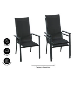 Dehner Stapelstuhl Cleveland, Dunkelgrau -Gartenbedarf Geschäft 6894133 WE IG 001 DehnerStapelstuhlCleveland