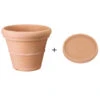 Farmet New Kunststoff-Topf Impruneta, Rund, Terrakotta, Inkl. Untersetzer -Gartenbedarf Geschäft 6965271 6965297 6965503 WE FS 001 FarmetTopfImprunetaRundUntersetzer