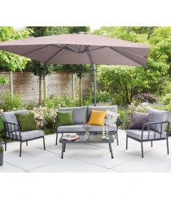 Siena Garden Ampelschirm California N+, Quadratisch, Ca. B250/T250 Cm -Gartenbedarf Geschäft 6987945 WE MO 001 SienaGardenAmpelschirm250x250cmTaupe