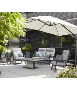 Siena Garden Ampelschirm Sunset N+, Quadratisch, Ca. B300/T300 Cm -Gartenbedarf Geschäft 6988075 WE MO 001 SienaGardenAmpelschirmSunsetN300x300cmGrau