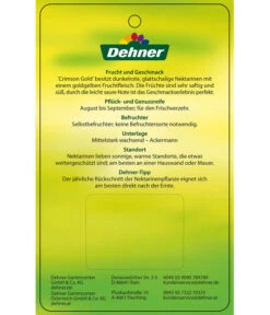 Nektarine 'Crimson Gold' -Gartenbedarf Geschäft 7626005 NektarineCrimsonGold Etikett 2