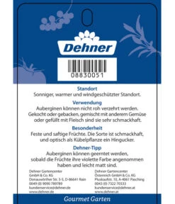 Dehner Gourmet Garten Aubergine, Veredelt -Gartenbedarf Geschäft 8830051 GGAubergineCarmen Etikett 2
